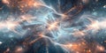 Vibrant digital symphony blending technology data and connectivity in fractal realm. Concept