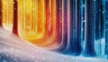 Vibrant Digital Wave Illuminating a Streaming Forest Royalty Free Stock Photo