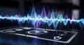 Futuristic Digital Sound Wave Visualization Interface Royalty Free Stock Photo