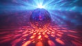 Vibrant Disco Ball with Blue and Red Lights Royalty Free Stock Photo