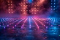 Vibrant Disco Dancefloor: Spotlight for Minimalist Beats. Concept Disco Dancefloor, Minimalist