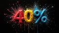 A vibrant display features the number 40% highlighted Royalty Free Stock Photo