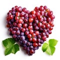 Heartfelt Harvest: A Luscious Composition of Grapes in Love's Silhouette. AI generation