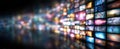 The vibrant display of modern digital media screens in a captivating montage. AI generated image Royalty Free Stock Photo