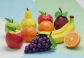 A vibrant display of polygonal, AI-generated fruit against a Royalty Free Stock Photo