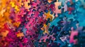 A vibrant display of puzzle pieces illustrating complexity and interconnectedness in life Royalty Free Stock Photo