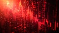 Dynamic Red Digital Patterns Representing Data Analytics and Market Trends in a Virtual Environment. Generative AI Royalty Free Stock Photo