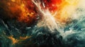 An abstract explosion of color and texture captivating the viewer's imagination