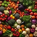 A vibrant and diverse assortment of vegetables in a farmer\'s market4