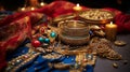 Vibrant Diwali Festive Clothing and Accessories: A Captivating Close-Up Royalty Free Stock Photo