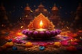 Vibrant Diwali poster with cultural motifs and