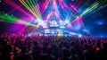 Vibrant Dj Performance With Colorful Lights At A Concert