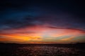 Vibrant Dusk Colors Over the Pacific Ocean