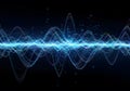 Abstract Digital Sound Wave Background with Glowing Particles Royalty Free Stock Photo