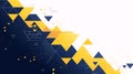 Dynamic Geometric Abstract Background with Blue and Yellow Triangles Royalty Free Stock Photo