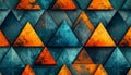 Abstract Geometric Triangle Pattern with Textured Grunge Effect Royalty Free Stock Photo