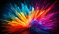 Vibrant and dynamic abstract composition with colorful exploding rectangular shapes Royalty Free Stock Photo