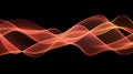 Abstract Orange and Red Glowing Sound Waveform on Black Background - Digital Energy Flow and Modern Technology Design Royalty Free Stock Photo