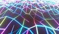 Abstract Neon Grid - Futuristic Background Royalty Free Stock Photo