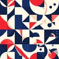 Geometric Abstract Pattern with Red, Blue, and Cream Shapes Royalty Free Stock Photo