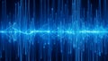Dynamic blue abstract sound wave visualization with intricate geometric connections Royalty Free Stock Photo