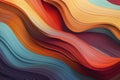 A vibrant and dynamic close-up image featuring a colorful background with captivating wavy lines, Multi-colored, distorted lines, Royalty Free Stock Photo