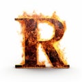 Explosive Pigmentation A Realist R With Flames Inside Royalty Free Stock Photo