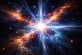 Cosmic Explosion with Nebula and Starburst in Deep Space Royalty Free Stock Photo
