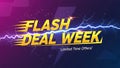 Flash Deal Week Limited Time Offers Banner with Lightning Effect Royalty Free Stock Photo