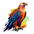 Vibrant Eagle Art Illustration In Colorful Spray Painted Style