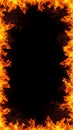 Fiery Frame on Black Background with Copy Space Royalty Free Stock Photo