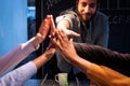 Team Unity: High Five Moment Royalty Free Stock Photo