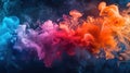 Colorful Splash: Abstract Pattern of Paint, Water or Smoke on Dark Background Generated by AI Royalty Free Stock Photo