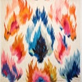 Colorful Flame Pattern On Wall With Abstracted Forms And Fauvist Color Explosions