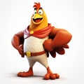 Inventive Cartoon Chicken With Charming Masculine Character Design Royalty Free Stock Photo