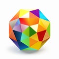 Colorful Polygon Sphere Ball - Vibrant Shapes And Dynamic Color Combinations Royalty Free Stock Photo