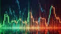 A vibrant and dynamic representation of financial market trends and data visualization Royalty Free Stock Photo