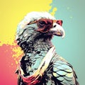 Vibrant Eagle Illustration With Sunglasses And Wand