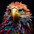 Vibrant Eagle Portrait: Majestic Avian Illustration In Surreal Fashion