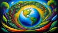 Vibrant earth, symbolizing impact of plant-based life on global conservation.