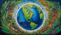 Vibrant earth, symbolizing impact of plant-based life on global conservation.