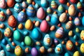 vibrant easter bunny and multi color eggs