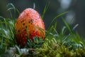 Vibrant Easter Egg in Dewy Grass - Nature's Festive Spring Scene Generative AI Royalty Free Stock Photo