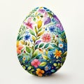 Vibrant Easter Egg with Easter Wreaths AI Generated