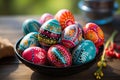 Vibrant Easter Eggs in Intricate Patterns