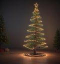 Vibrant electric cable Christmas tree, glowing lights , cables, decor, sparkling Royalty Free Stock Photo