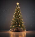 Vibrant electric cable Christmas tree, glowing lights , wires, tree Royalty Free Stock Photo