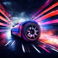 Vibrant and Electrifying Image with Dynamic Tire Marks