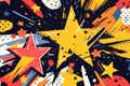 Vibrant And Energetic Comic-Inspired Vector Background With Bursting Stars And Retro Superhero Elements Royalty Free Stock Photo