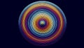 A rainbow spectrum gradient circle seamless pattern, Ai generated image Royalty Free Stock Photo